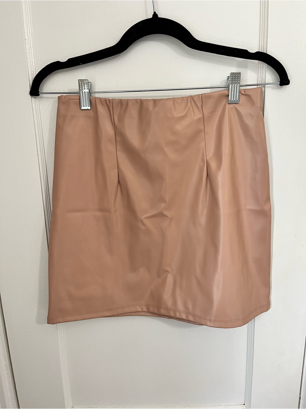 ASOS Faux Leather Mini Skirt in Nude